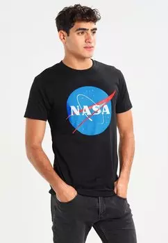 Футболка с принтом NASA Mister Tee, черная
