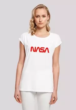 Футболка с принтом NASA MODERN LOGO F4NT4STIC, белый