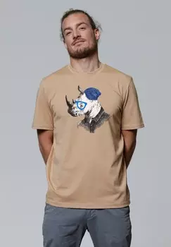 Футболка с принтом NASHORN watapparel, бежевый