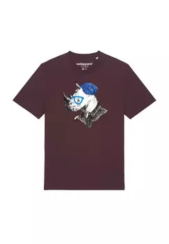 Футболка с принтом NASHORN watapparel, темно-красный