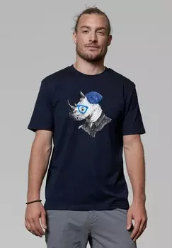 Футболка с принтом NASHORN watapparel, темно-синий