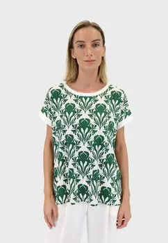 Футболка с принтом NAULOVER, зеленый