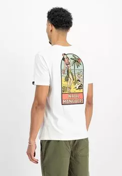 Футболка с принтом NAVAL Alpha Industries, белый