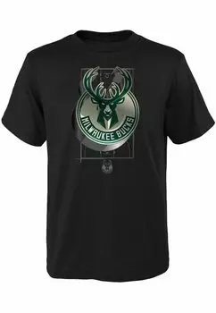 Футболка с принтом NBA 3D LOGO MILWAUKEE BUCKS Outerstuff, цвет black