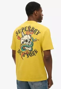 Футболка с принтом NEO TRAD TATTOO Superdry, желтый