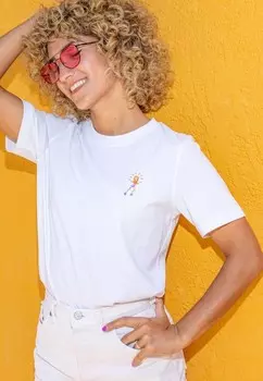 Футболка с принтом NEON A-dam, белый