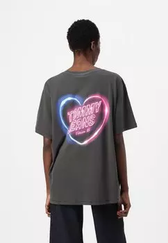 Футболка с принтом NEON TEE Tommy Jeans, черный