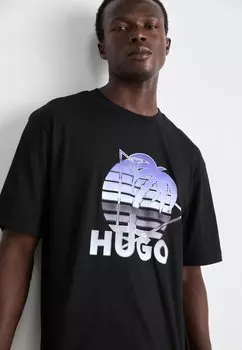 Футболка с принтом Neroe HUGO, черная