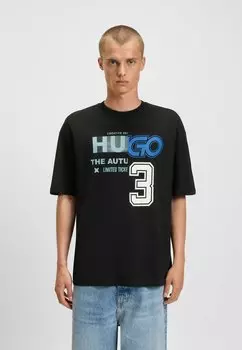 Футболка с принтом NESITE HUGO, черный