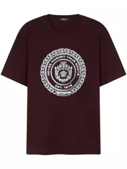 Футболка с принтом «Never Forget» Versace, коричневый