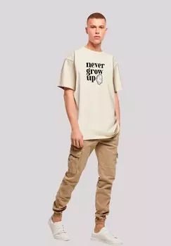 Футболка с принтом NEVER GROW UP F4NT4STIC, песочный