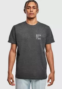 Футболка с принтом NEVER ON TIME Merchcode, цвет charcoal