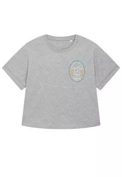 Футболка с принтом NEVER STOP EXPLORING watapparel, цвет Mottled Grey