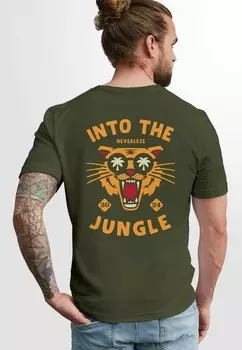 Футболка с принтом Neverless, зеленый