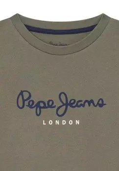 Футболка с принтом NEW ART NN Pepe Jeans, темно-зеленый