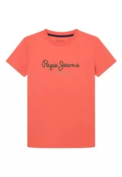 Футболка с принтом NEW ART Pepe Jeans, цвет burnt orange