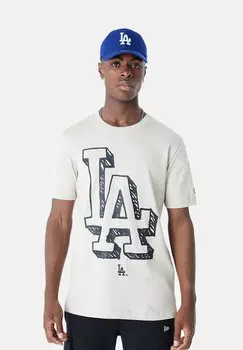 Футболка с принтом New Era, бежевый