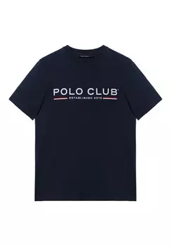 Футболка с принтом NEW ICONIC TITLE Polo Club, синий