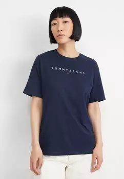 Футболка с принтом NEW LINEAR TEE Tommy Jeans, темно-синий