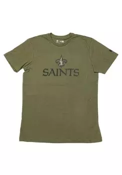 Футболка с принтом NEW ORLEANS CAMO LOGO New Era, цвет oliv