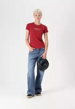 Футболка с принтом NEW VIRGINIA Pepe Jeans, Бордо