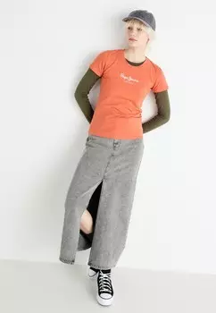 Футболка с принтом NEW VIRGINIA Pepe Jeans, оранжевый