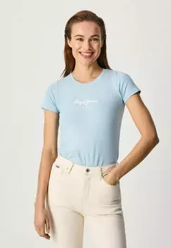 Футболка с принтом NEW VIRGINIA Pepe Jeans, синий