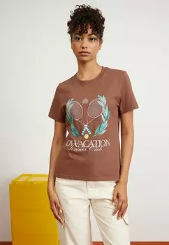 Футболка с принтом NEW VISIONS BERLIN On Vacation, цвет chocolate