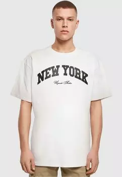 Футболка с принтом NEW YORK COLLEGE Upscale by Mister Tee, цвет white
