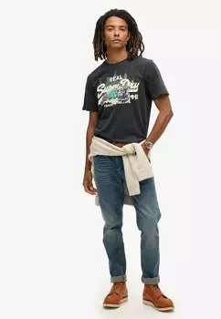 Футболка с принтом NEW YORK GRAPHIC Superdry, черный