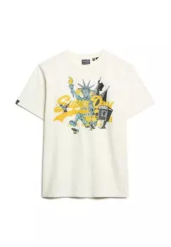 Футболка с принтом NEW YORK GRAPHIC Superdry, белый