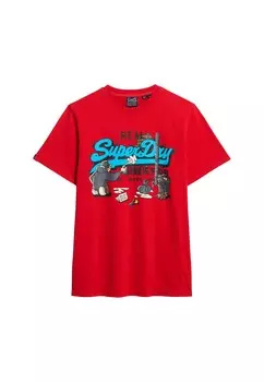 Футболка с принтом NEW YORK GRAPHIC Superdry, красный