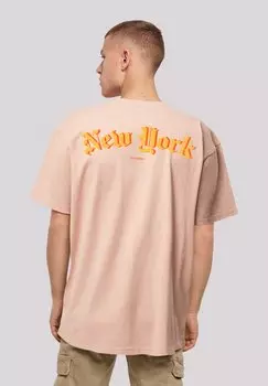 Футболка с принтом NEW YORK OVERSIZE TEE F4NT4STIC, цвет amber