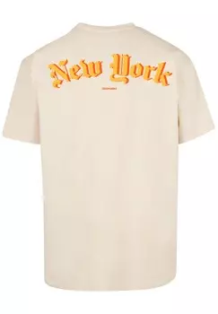 Футболка с принтом NEW YORK OVERSIZE TEE F4NT4STIC, песочный