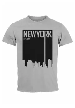 Футболка с принтом NEW YORK SKYLINE AUFDRUCK Neverless, серый