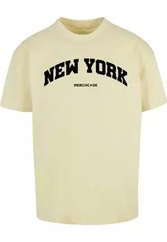 Футболка с принтом NEW YORK WORDING HEAVY OVERSIZE Merchcode, цвет softyellow