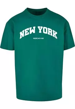 Футболка с принтом NEW YORK WORDING HEAVY OVERSIZE Merchcode, цвет green