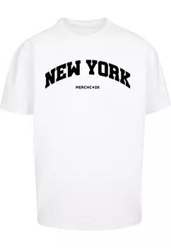Футболка с принтом NEW YORK WORDING HEAVY OVERSIZE Merchcode, белый