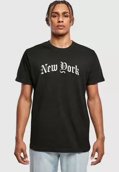 Футболка с принтом New York Wording Tee Mister Tee, черная