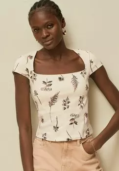 Футболка с принтом Next, цвет ecru floral print