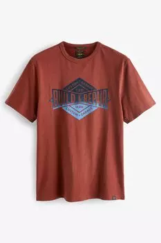 Футболка с принтом Next, коричневый