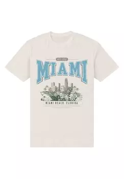 Футболка с принтом NEXT STOP MIAMI Henry Tiger, бежевый