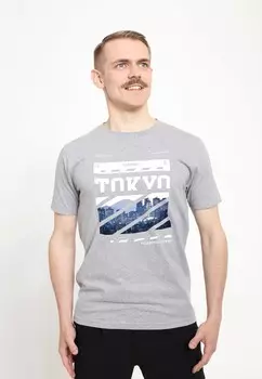 Футболка с принтом NEXT STOP TOKYO Henry Tiger, серый