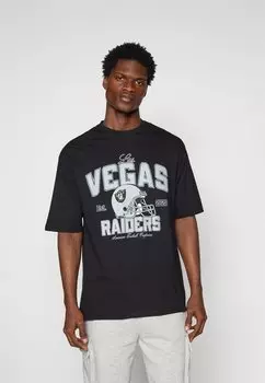 Футболка с принтом NFL LAS VEGAS RAIDERS HELMET TEE - Club wear New Era, черный