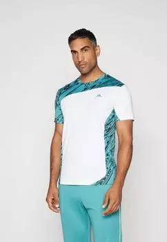 Футболка с принтом NICCOLO J.LINDEBERG Sports, сине-зеленый