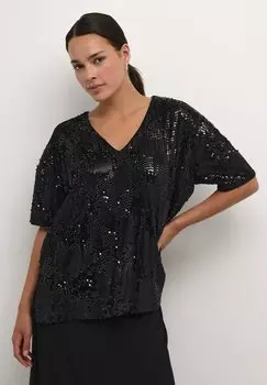 Футболка с принтом NICOLE SEQUIN Kaffe, черный