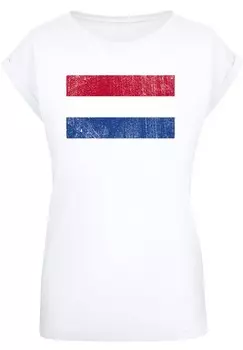 Футболка с принтом NIEDERLANDE HOLLAND FLAGGE DISTRESSED F4NT4STIC, белый