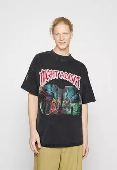 Футболка с принтом Night Addict, черный