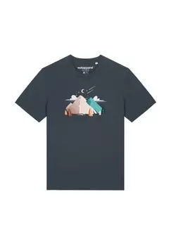 Футболка с принтом NIGHT & CLOUDS watapparel, антрацит