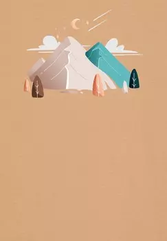 Футболка с принтом NIGHT & CLOUDS watapparel, бежевый